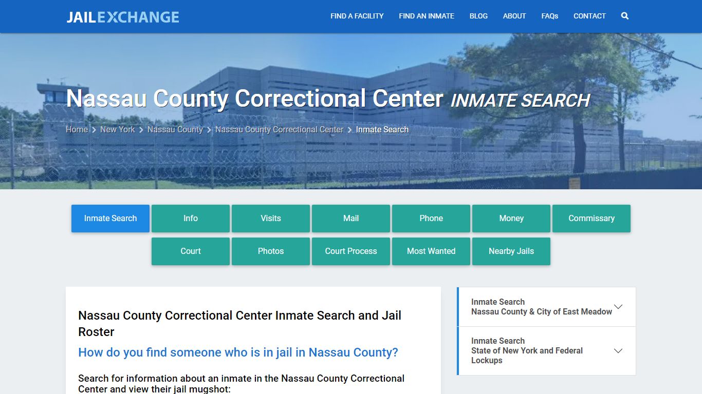 Nassau County Correctional Center Inmate Search - Jail Exchange